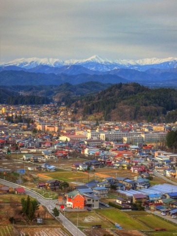 HDR pic of the view from the hotel room. We couldn't see the mountains on the first day we got there.